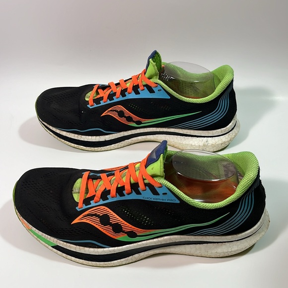 Saucony Endorphin Pro Running Shoes Black Orange Green Blue Sneakers Size 13 - Picture 6 of 12